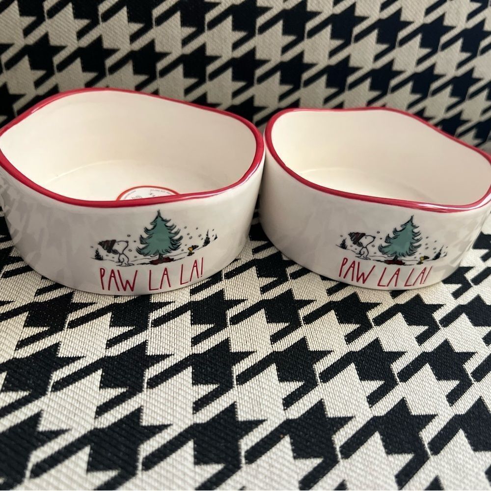 Peanuts x Rae Dunn Paw La La Pet Bowls- Set of 2